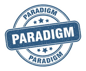paradigm stamp. paradigm label. round grunge sign