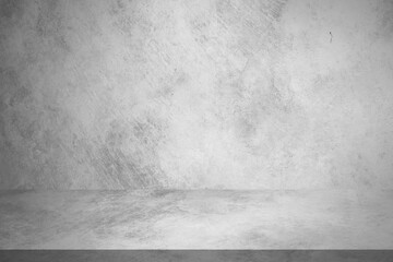 Gray vintage cement or concrete wall and floor background. Can be used for display products, room, interior, graphic design or wallpaper. Copy space for text.