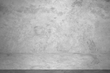 Gray vintage cement or concrete wall and floor background. Can be used for display products, room, interior, graphic design or wallpaper. Copy space for text.