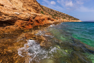 Naklejka na ściany i meble View of the Agia Theodoti Beach, Ios, Greece.