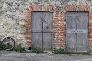 Old Grey Doors in Italy