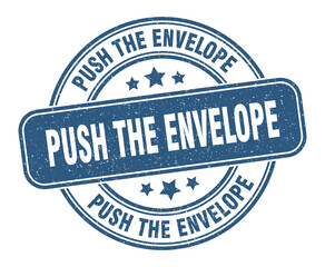 push the envelope stamp. push the envelope label. round grunge sign