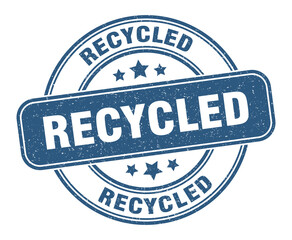 recycled stamp. recycled label. round grunge sign