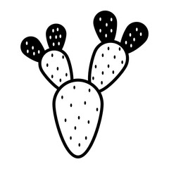 Opuntia Cacti concept, Prickly pear cactus Plant vector icon design, Mexican culture symbol on White background, Customs & Traditions Signs 