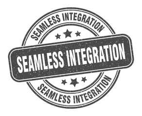 seamless integration stamp. seamless integration label. round grunge sign