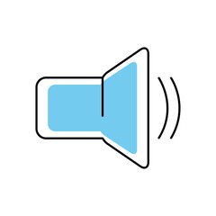 speaker icon image, half line half color style