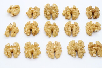 shelled hazelnuts, walnuts and salted peanuts, mixed nuts.