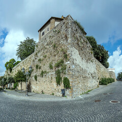 outer wall of Farnese castle, Capodimonte, Italy