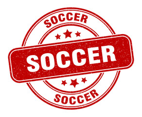soccer stamp. soccer label. round grunge sign