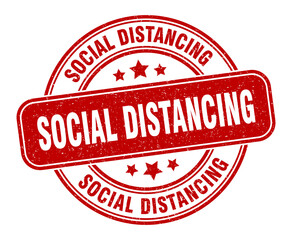 social distancing stamp. social distancing label. round grunge sign