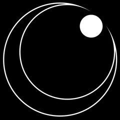 家紋　右向き陰日向月に星