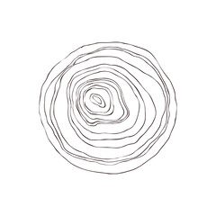Circle woodcut natural pattern hand drawn vector illustration