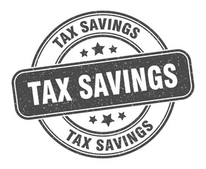 tax savings stamp. tax savings label. round grunge sign