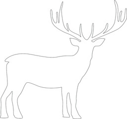 Line, silhouette of a New Year's deer.