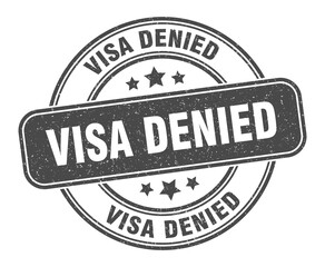 visa denied stamp. visa denied label. round grunge sign