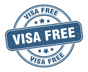 visa free stamp. visa free label. round grunge sign