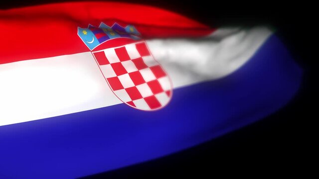 Croatia flag , Realistic 3D animation of waving flag. Croatia flag waving in the wind. National flag of Croatia. seamless loop animation. 4K High Quality, 3D render