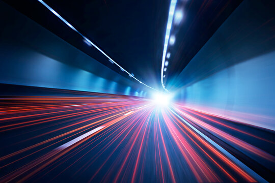 Tunel speed motion blur with lightrail