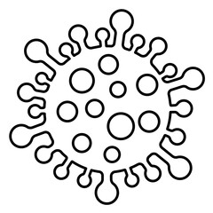 Covid 19 Pandemic Virus Vector illustration isolated outline on white background