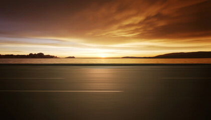 empty motion blur highway on seaside