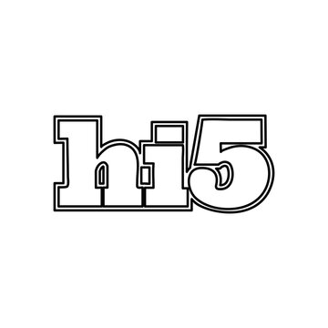 Hi5 Social Media Logo Icon, Line Style