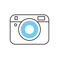 camera icon image, half line half color style