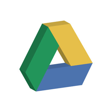 Google Drive Logo Icon, Isometric Style