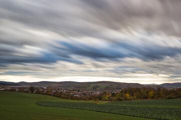 Fototapeta na wymiar Wolkenhimmel über Bad Hersfeld
