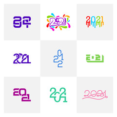 Set of 2021 logo vector template, Creative 2021 logo design concepts, Icon symbol, Happy new year logo