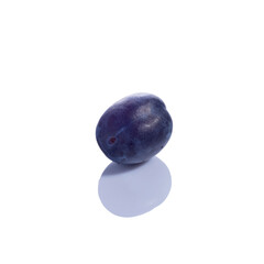 fruit fruit of blue plum, isolated on white background