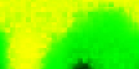 Light green, yellow vector texture with memphis shapes.