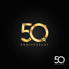 50 years anniversary logo, icon and symbol vector illustration