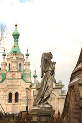 November 7, 2020. Moscow, Russia. Temples and necropolis of the Don Stavropigial Monastery in Moscow