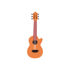Fototapeta premium guitar acoustic instrument flat style icon vector design