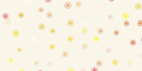 Light orange vector natural layout with flowers.