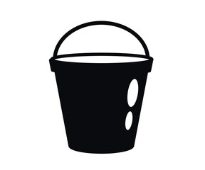 Bucket on a white background. Silhouette. Vector illustration.