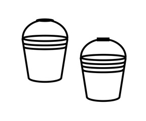 Bucket on a white background. Sketch. Vector illustration.