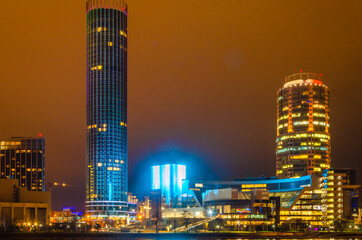 Fototapeta na wymiar Yekaterinburg city center at night.