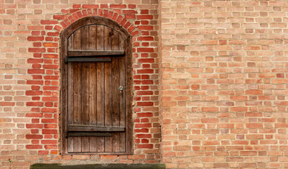 wooden door of the Church of the medieval type