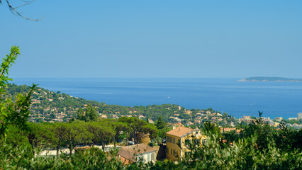 Naklejka na ściany i meble Scenic view above the golfe of Saint Tropez
