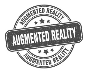 augmented reality stamp. augmented reality label. round grunge sign