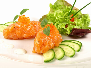 Salmon Appetizer - Fish Tartar - Isolated