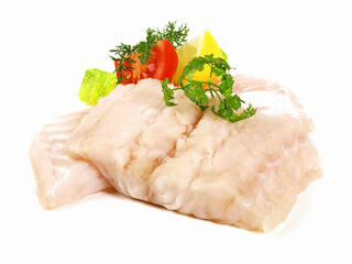 Ling Fish Fillet on white Background - Isolated
