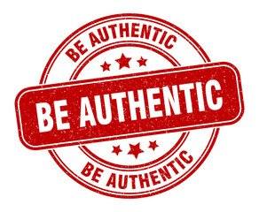 be authentic stamp. be authentic label. round grunge sign
