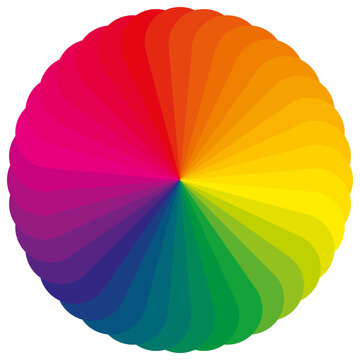 Farbkreis und Farbrad mit Regenbogen Farben