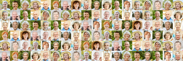 Panorama Senioren Portrait Collage - obrazy, fototapety, plakaty