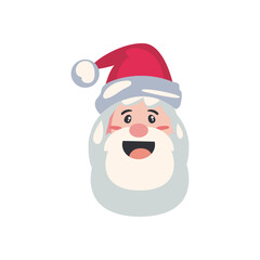 christmas, face santa claus on white background