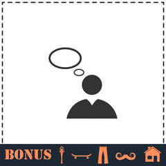 Thought icon flat