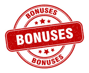 bonuses stamp. bonuses label. round grunge sign