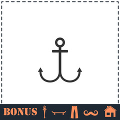 Anchor icon flat